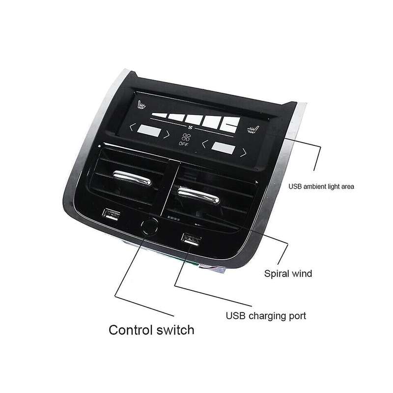 Rear Exhaust Air Outlet Purification Led Atmosphere Usb Charging for Xc60 Xc90 S60 V90 2015-2021 Ai