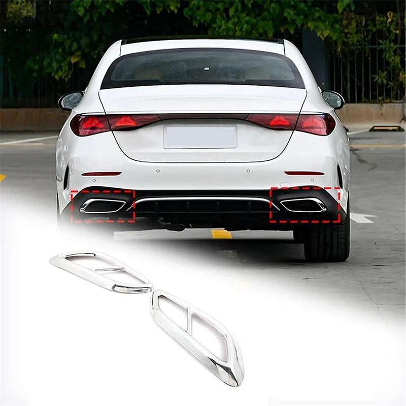 Rear Exhaust Muffler Tail Pipe Cover Trim Stainless Steel for E Class W214 CLE 2024 Sports Version ,