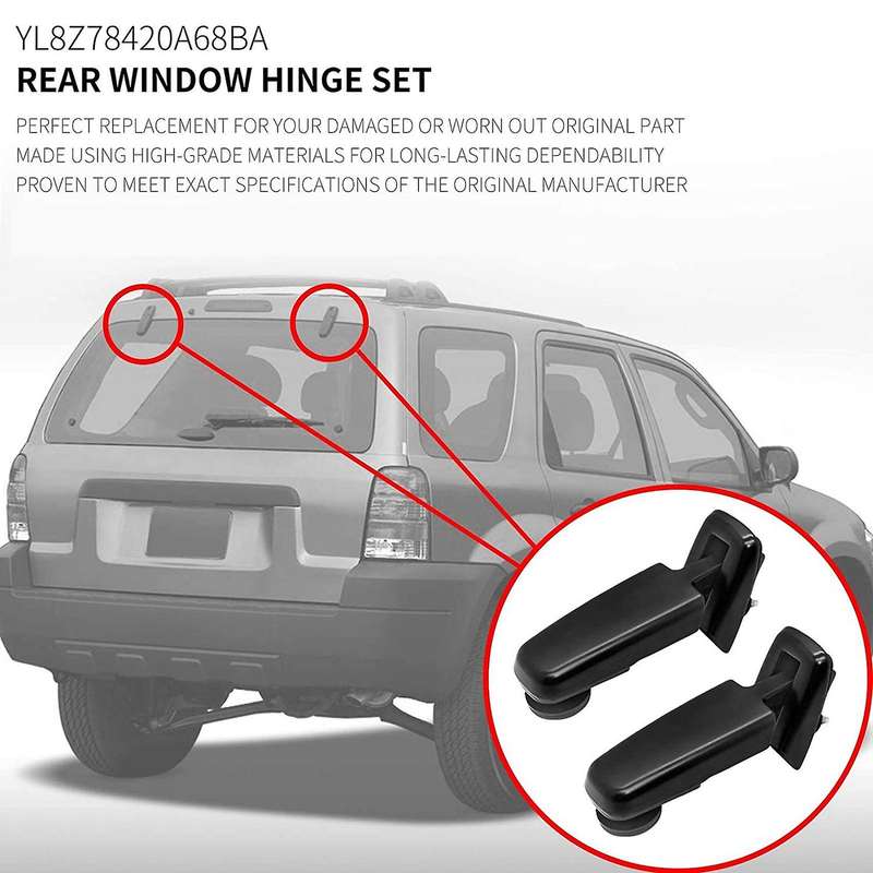 Rear Hinge Set Liftgate Glass Hinges Left & Right Fits for Escape 2001 - 2007 YL8Z78420A68BA YL8Z78