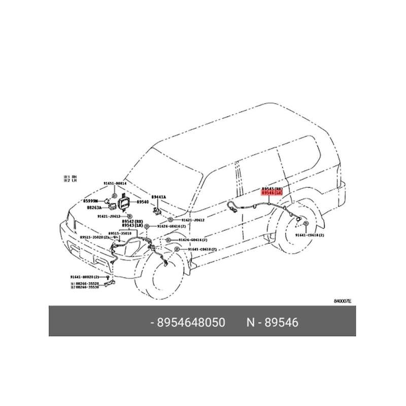 Rear Left Abs Wheel Speed Sensor Wire 89546-48050 8954648050 for Rx350 Rx270 Rx450h 2010 2011-2015 V