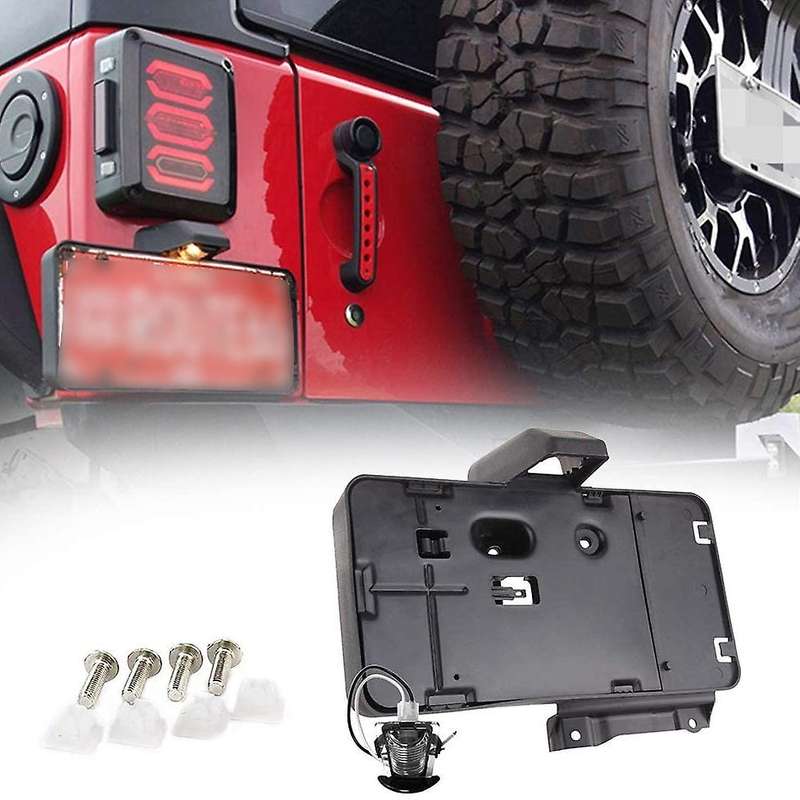 Rear License Plate Holder Frames with Light for 2007-2016 License Plates Mounting Bracke-Black