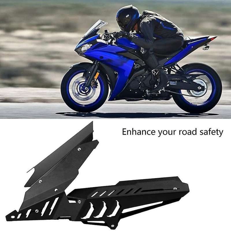 Rear Mudguard, CNC Motorcycle Rear Mudguard & Chain Guard Cover Kit for YZF R3 R25 13-17(Black)