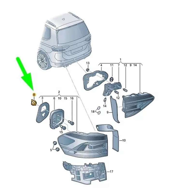 Rear Outer Tail Light Fuse Elements for Teramont 5TA945300 5TA 945 300