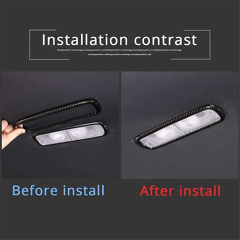 Rear Reading Light Panel Cover Trim for Pilot 2019-2022 Interior Accessories ABS Carbon Fiber