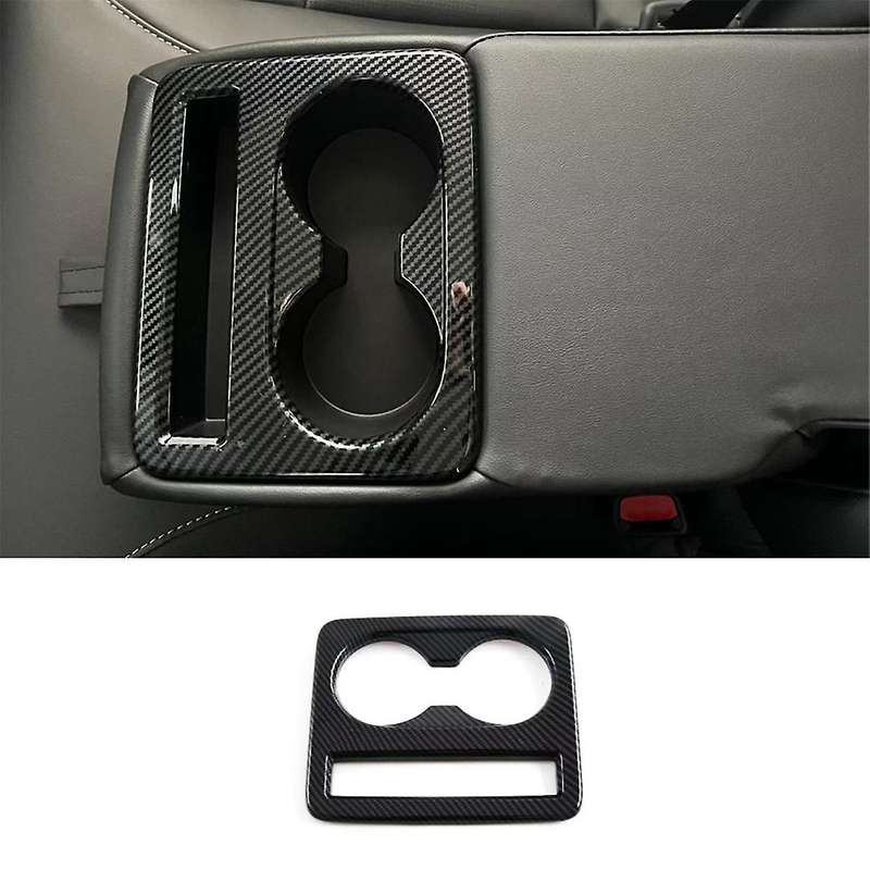 Rear Seat Cup Holder Cover Trim for 2024 2025 Interior Accessories Carbon Fiber