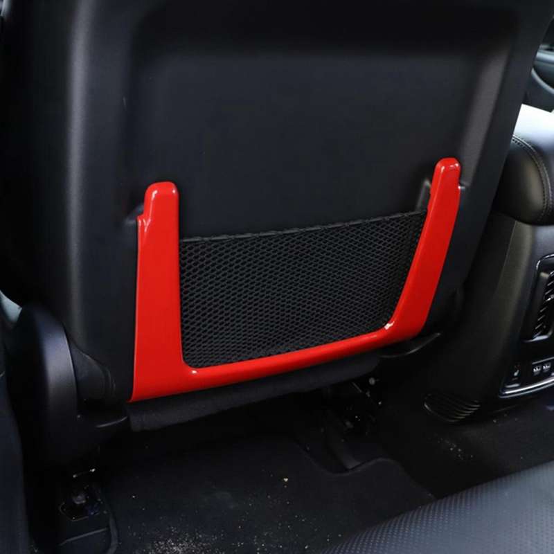 Rear Seat Back Net Pocket Decoration Cover Frame Trim ABS for Durango 2011-2021 Car Accessories Red
