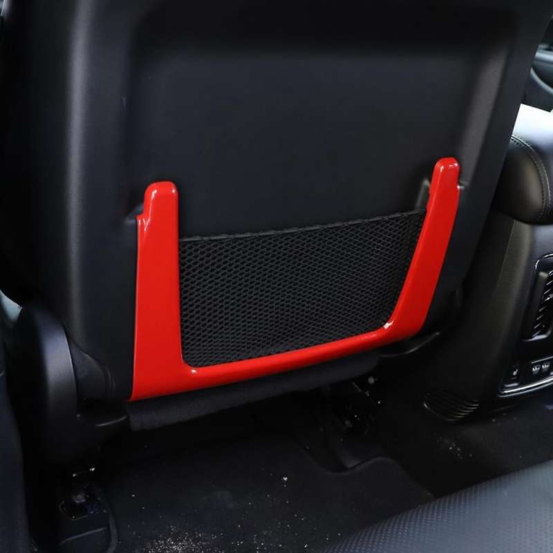 Rear Seat Back Net Pocket Decoration Cover Frame Trim ABS for Durango 2011-2021 Car Accessories, Red