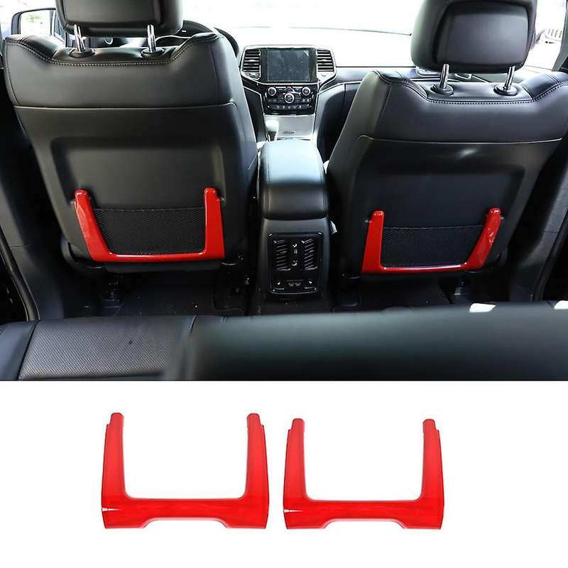 Rear Seat Back Net Pocket Decoration Cover Frame Trim ABS for Durango 2011-2021 Car Accessories, Red
