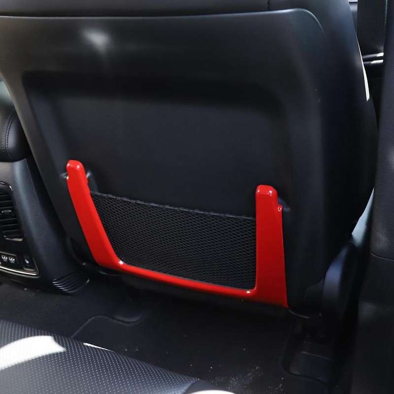 Rear Seat Back Net Pocket Decoration Cover Frame Trim ABS for Durango 2011-2021 Car Accessories, Red