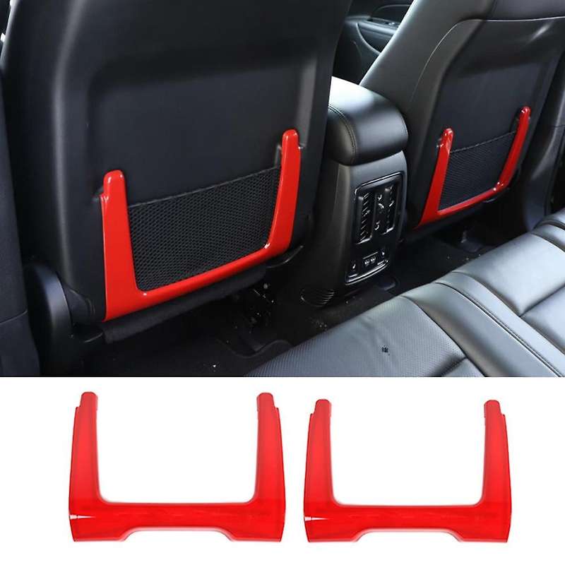 Rear Seat Back Net Pocket Decoration Cover Frame Trim ABS for Durango 2011-2021 Car Accessories, Red