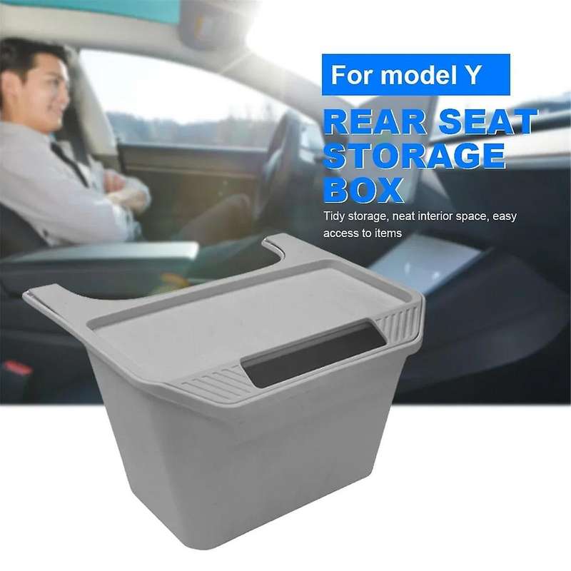 Rear Seat Storage Box for Model Y Organizer Center Console Bins Backseat Trash Can Garbage Bag Unde