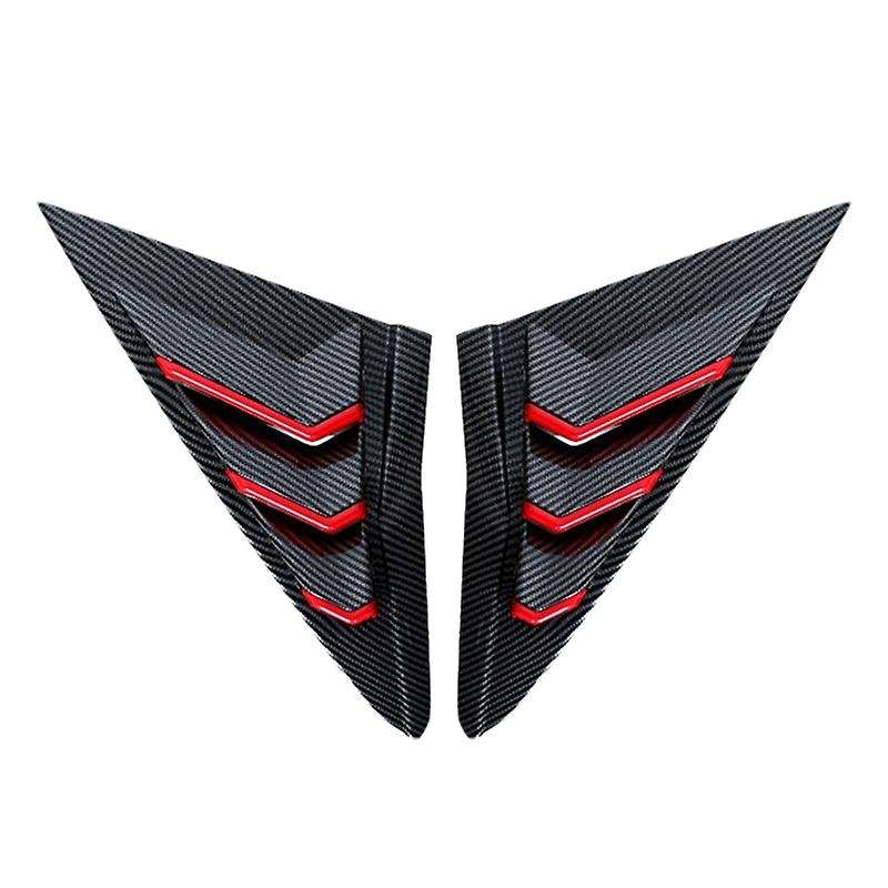 Rear Side Window Louvers Cover Stickers, for Hatchback 2016-2021 Window Blinds Trim, Carbon Fiber