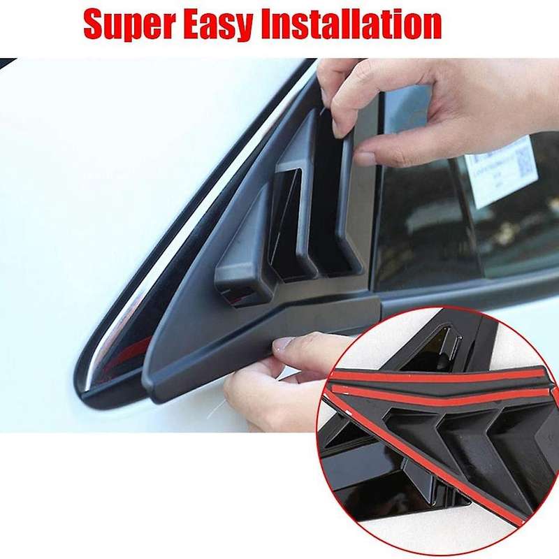Rear Side Window Louvers Cover Stickers, for Hatchback 2016-2021 Window Blinds Trim, Carbon Fiber