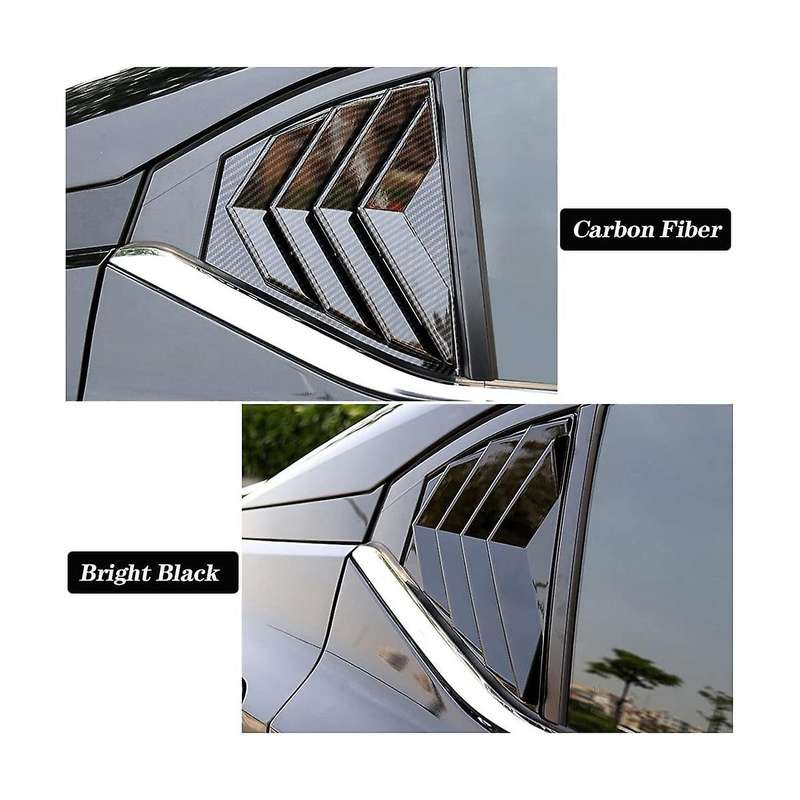 Rear Side Window Louvers Scoop Sun Shade Shutter Panel Cover for Sentra 2020-2022 - Bright Black