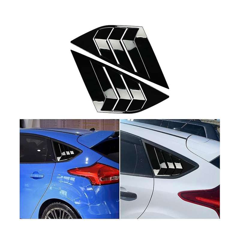 Rear Side Window Louvers for Focus ST MK3 Hatchback 2012-2018 Accessories Scoop Cover, Black