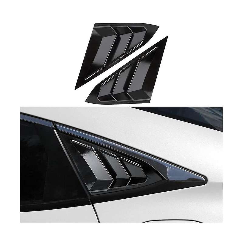 Rear Side Window Louvers for Sedan 2016-2021 Accessories Scoop Cover - Gloosy Black