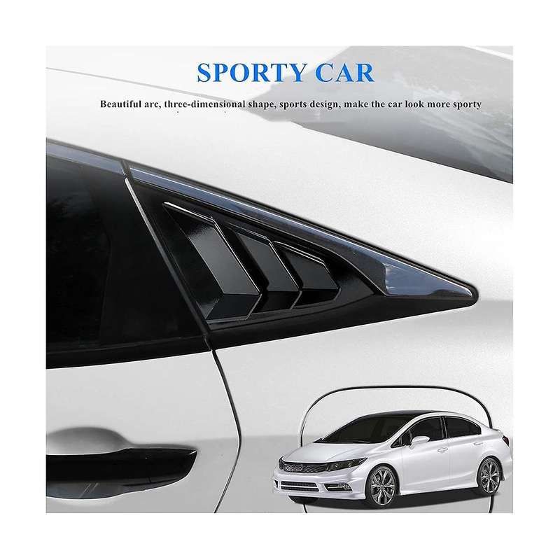 Rear Side Window Louvers for Sedan 2016-2021 Accessories Scoop Cover - Gloosy Black