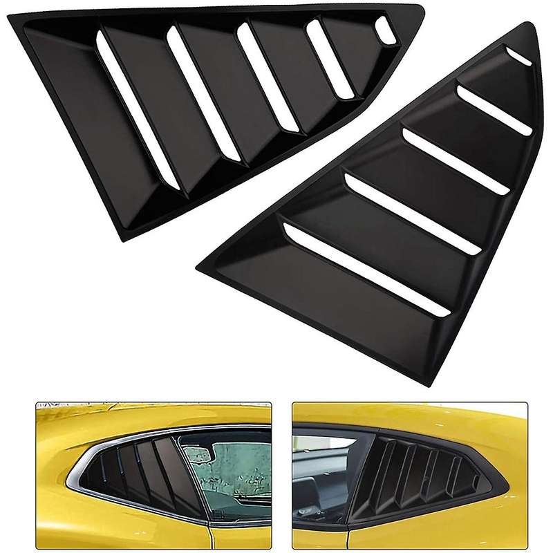 Rear Side Window Louvers Scoop Shades Cover Blinds for 2016-2021 Accessories, Matte Black
