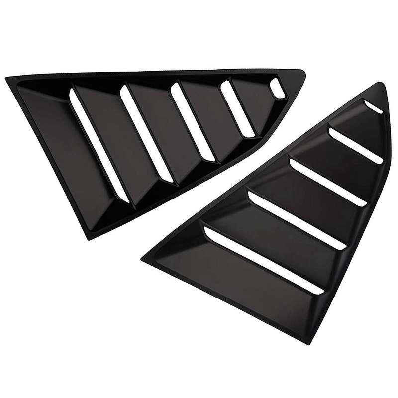 Rear Side Window Louvers Scoop Shades Cover Blinds for 2016-2021 Accessories, Matte Black