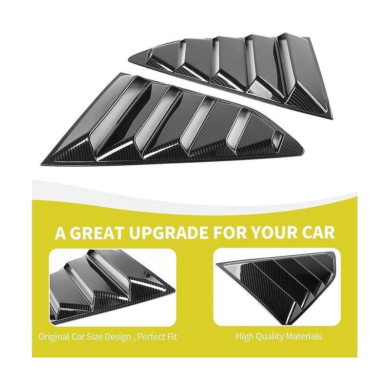 Rear Side Window Louvers for 2017-2023 Window Glass Blinds Accessories, Abs Carbon Fiber