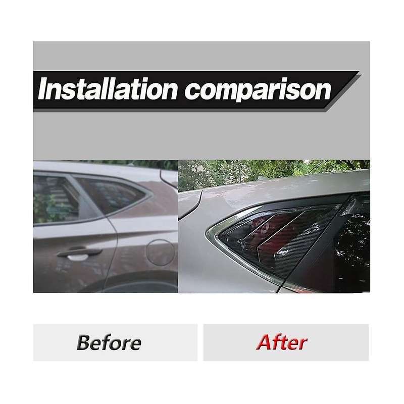 Rear Side Window Louvers Scoop Shades Panel Trim Accessories for 2016-2020 - Abs Carbon Fiber