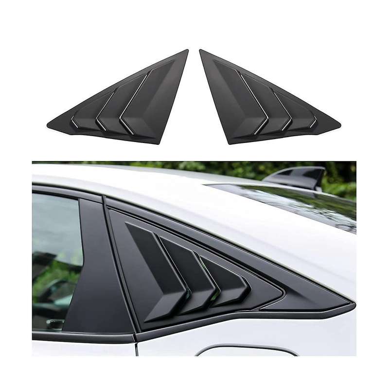 Rear Side Window Louvers Triangular Window Glass Blinds for Sedan 11th 2022 2023 - Abs Matt Black