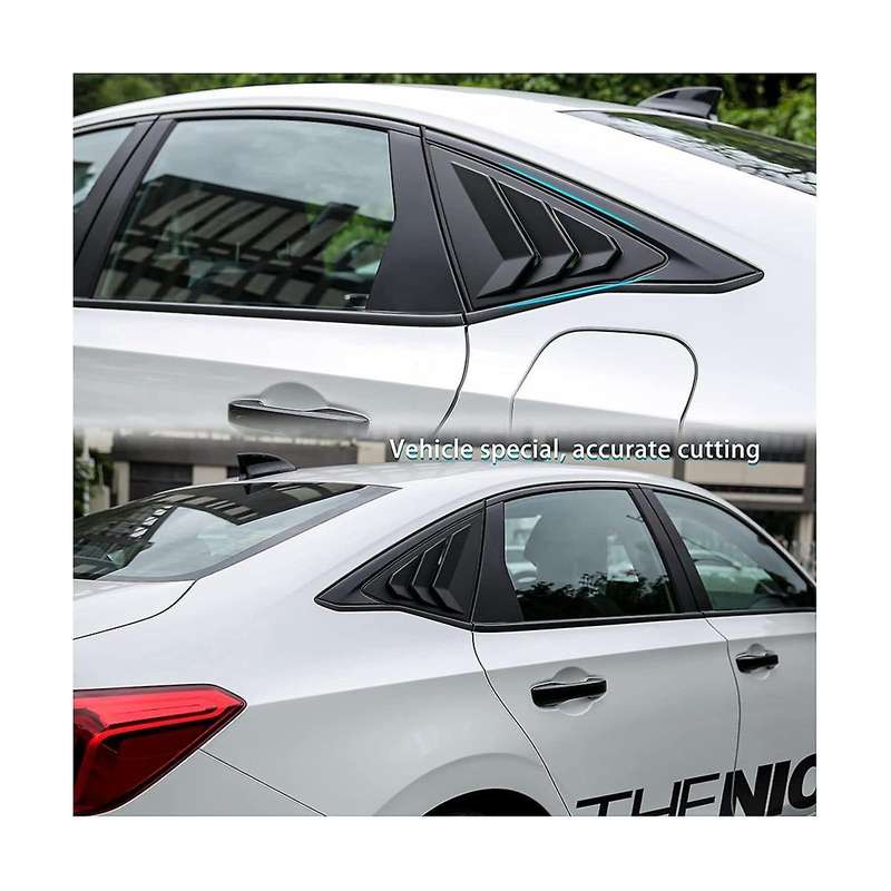 Rear Side Window Louvers Triangular Window Glass Blinds for Sedan 11th 2022 2023 - Abs Matt Black