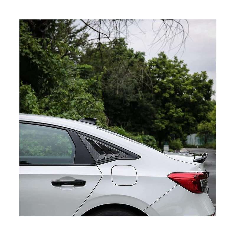 Rear Side Window Louvers Triangular Window Glass Blinds for Sedan 11th 2022 2023 - Abs Carbon Fiber