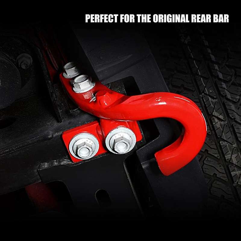 Rear Towing Hook Trailer Hitch Receiver for JL JLU 2018 2019 2020 2021 (Red)
