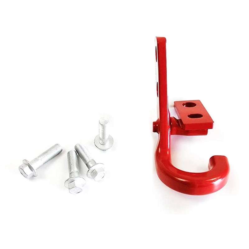 Rear Towing Hook Trailer Hitch Receiver for JL JLU 2018 2019 2020 2021 (Red)
