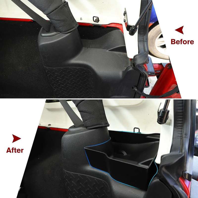 Rear Trunk Organizer, Wheel Well Storage Bin, for Wrangler JK JKU 2/4 Door 2011-2018 Trunk Side Stor