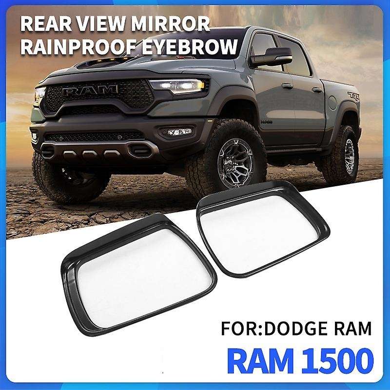 Rear View Mirror Cover for RAM 1500 19-21 Car Rear View Mirror Rain Eyebrow Cover Trim Shield Shade