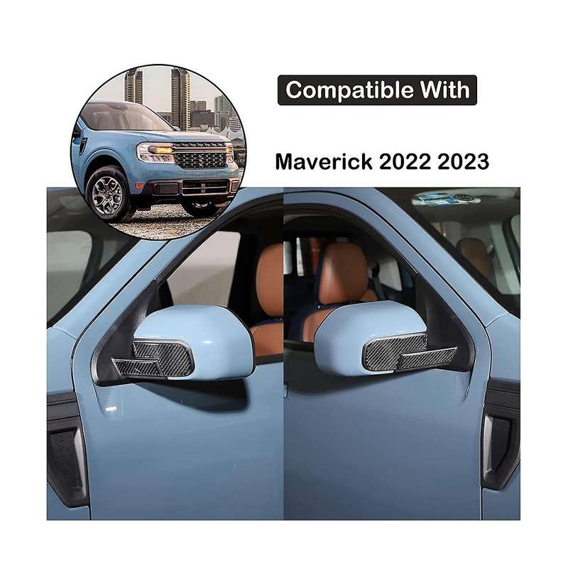 Rear View Mirror Trim Protector Trim Decal Stickers for 2022 2023 Accessories - Soft Carbon Fiber