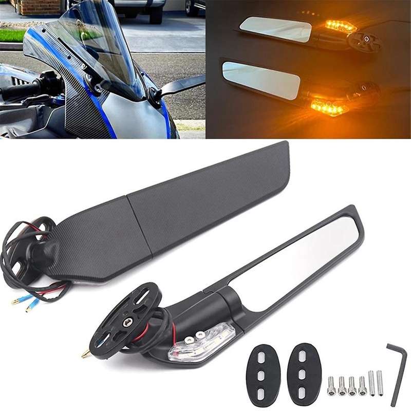Rear View Mirror Wind Wing Adjustable Rotation for 899 R15 K9 with Turn Signal