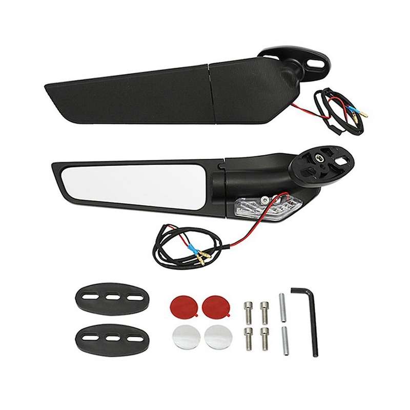 Rear View Mirror Wind Wing Adjustable Rotation for 899 R15 K9 with Turn Signal