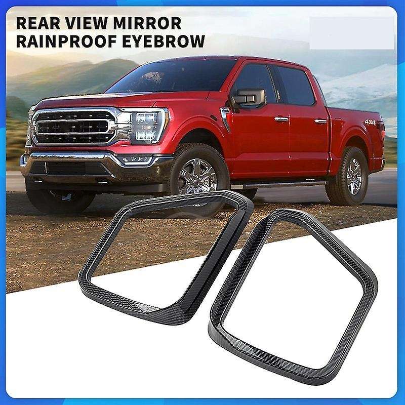 Rear View Side Mirror Cover Rain Eyebrow Visor Shade Guard Trim for 2021 Accessories Bright Black