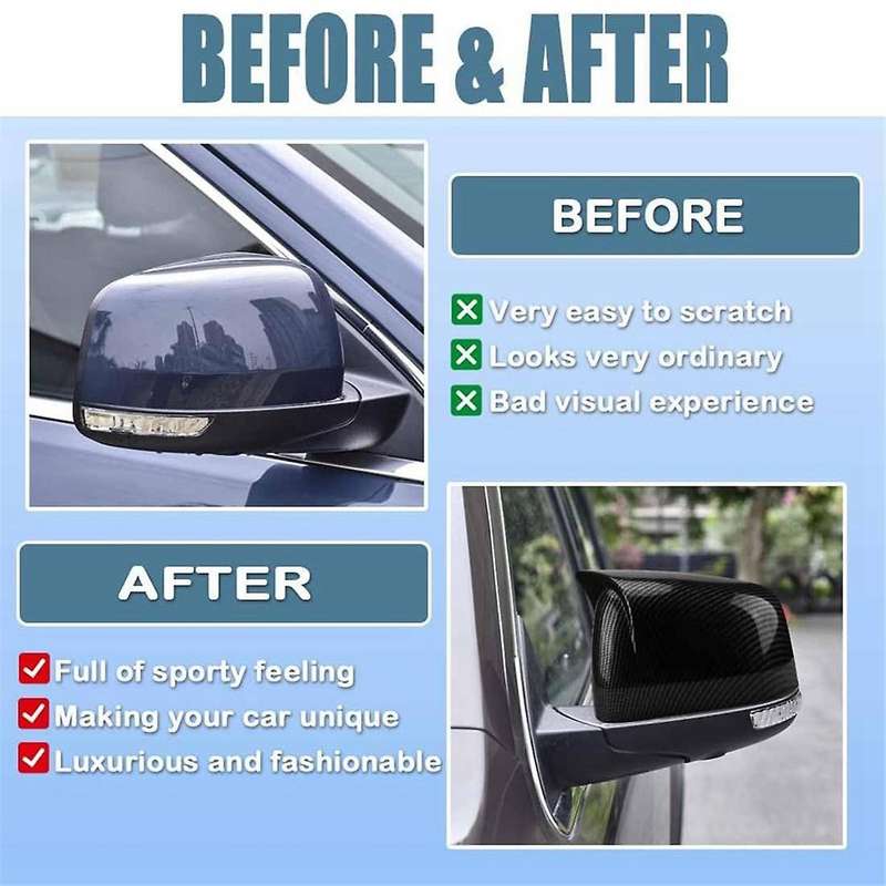 Rear View Side Mirror Cover Side Mirror Cap for Durango 2011-2021 Accessories,Carbon Fiber
