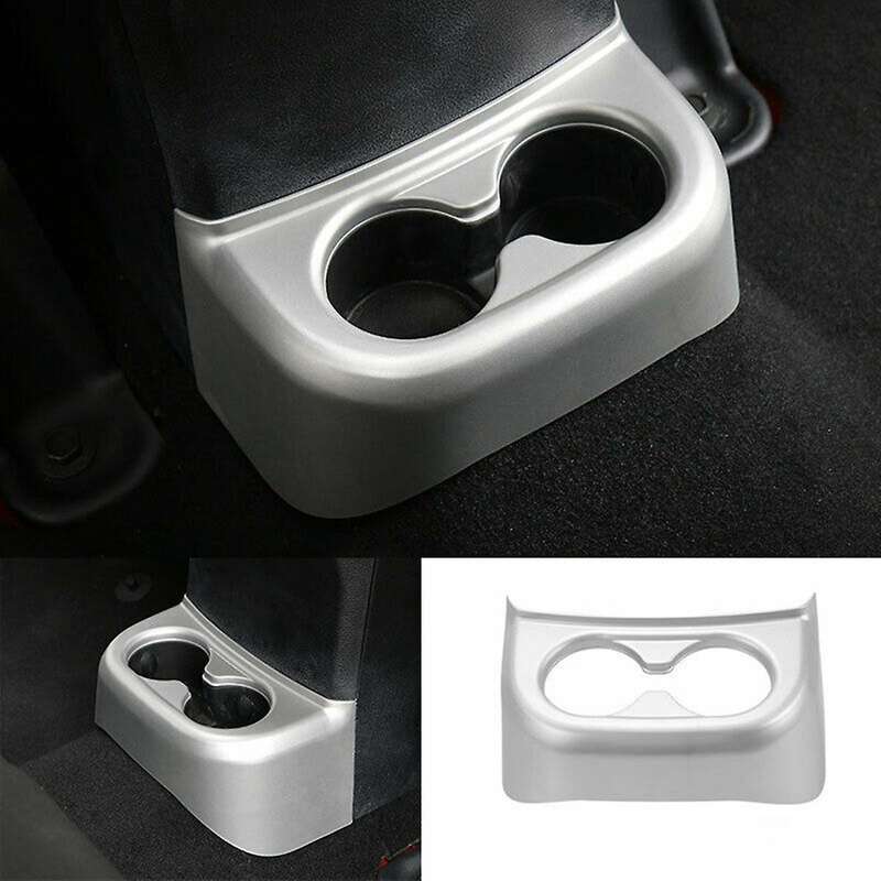 Rear Water Cup Holder Panel Frame Trim ABS Interior Accessories for JK 2011-2017 (Silver)