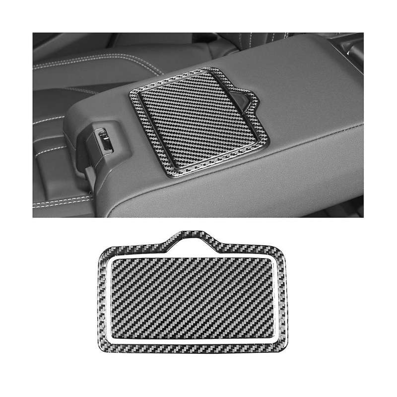 Rear Water Cup Holder Panel Cover Trim Sticker Decoration Carbon Fiber for Q5 2018-2023 Interior Ac