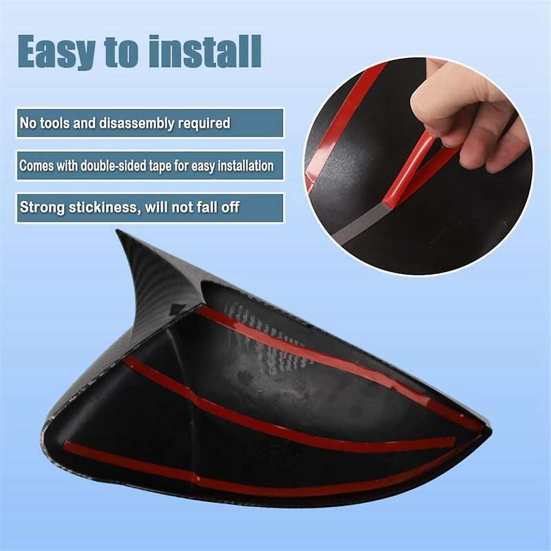 Rear View Side Mirror Cover Side Mirror Cap for / GLI 2019 2020 2021 2022, Carbon Fiber