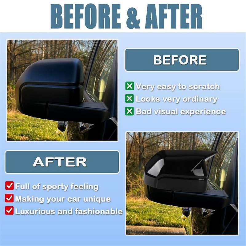 Rear View Side Mirror Cover Side Mirror Cap Trim for 2021-2024 Accessories - Black