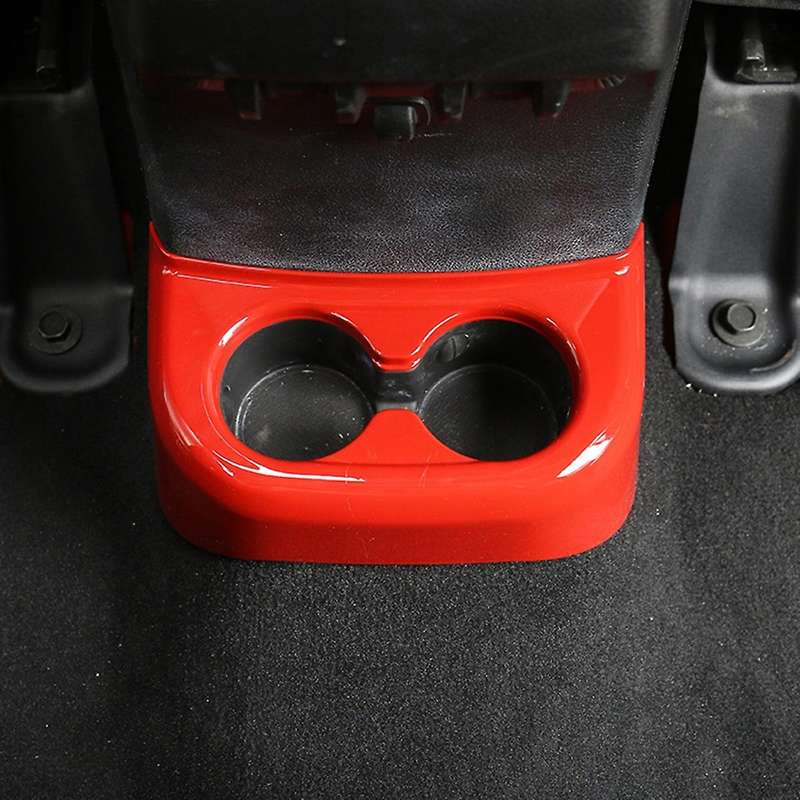 Rear Water Cup Holder Panel Frame Trim ABS Interior Accessories for Wrangler JK 2011-2017 (Red)