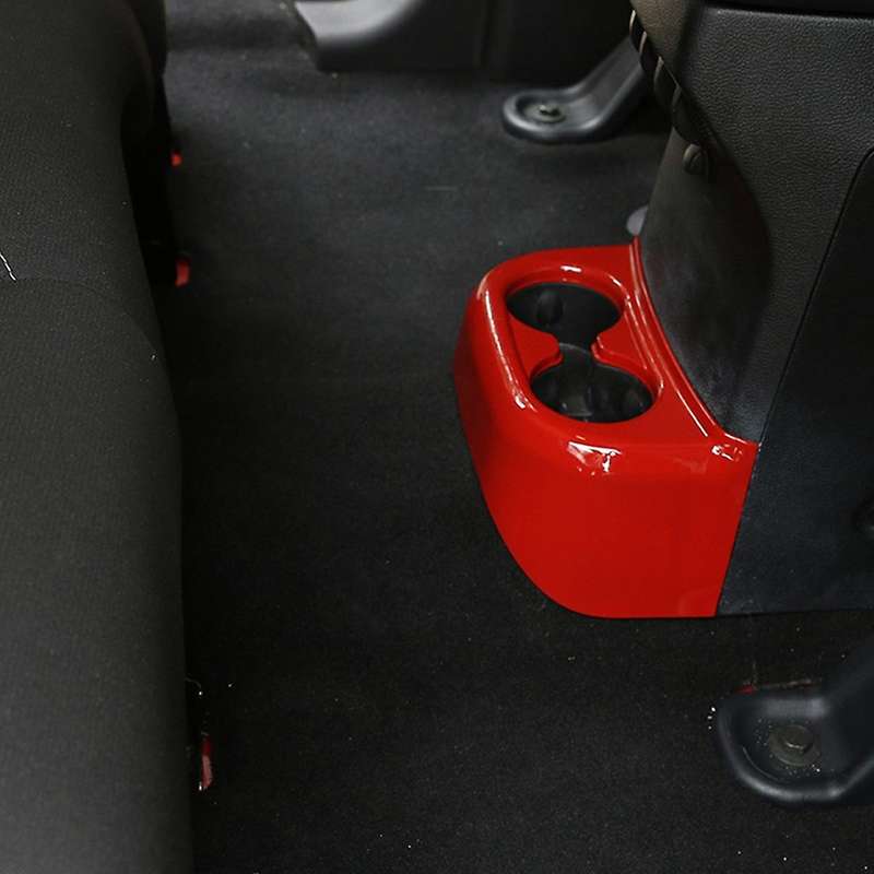 Rear Water Cup Holder Panel Frame Trim ABS Interior Accessories for Wrangler JK 2011-2017 (Red)