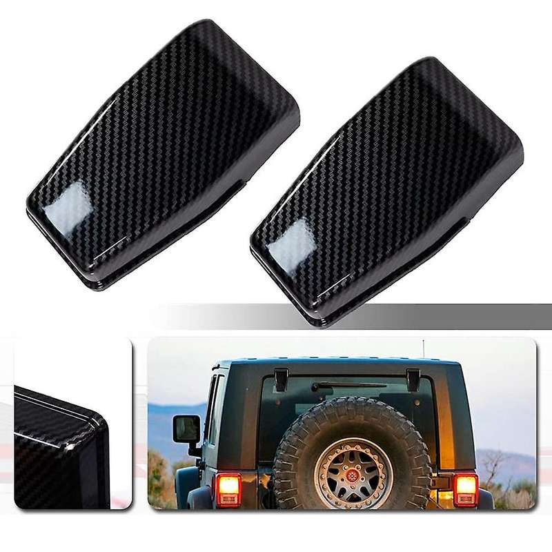 Rear Window Hinge Liftgate Glass Hinge Cover Trim for JK 2007-2017 Carbon Fiber