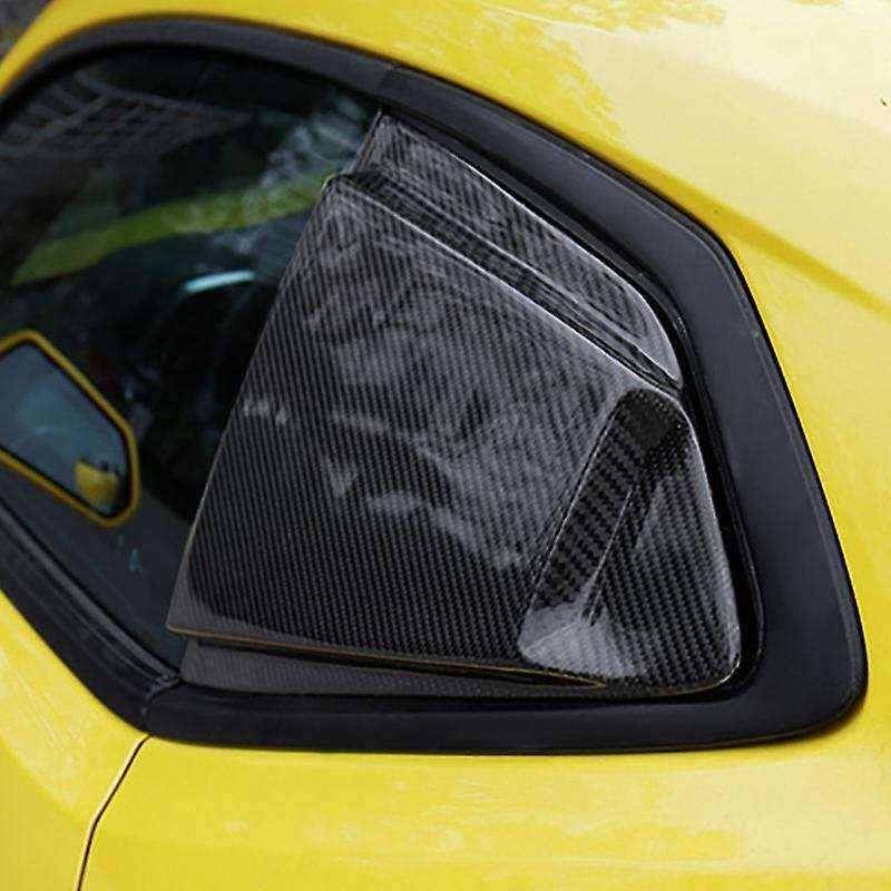 Rear Window Side Louvers Vent Cover Stickers, for 2016-2019 Window Blinds Trim Carbon Fiber