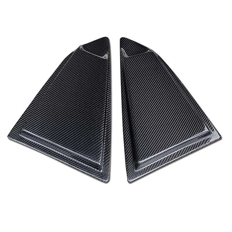 Rear Window Side Louvers Vent Cover Stickers, for 2016-2019 Window Blinds Trim Carbon Fiber