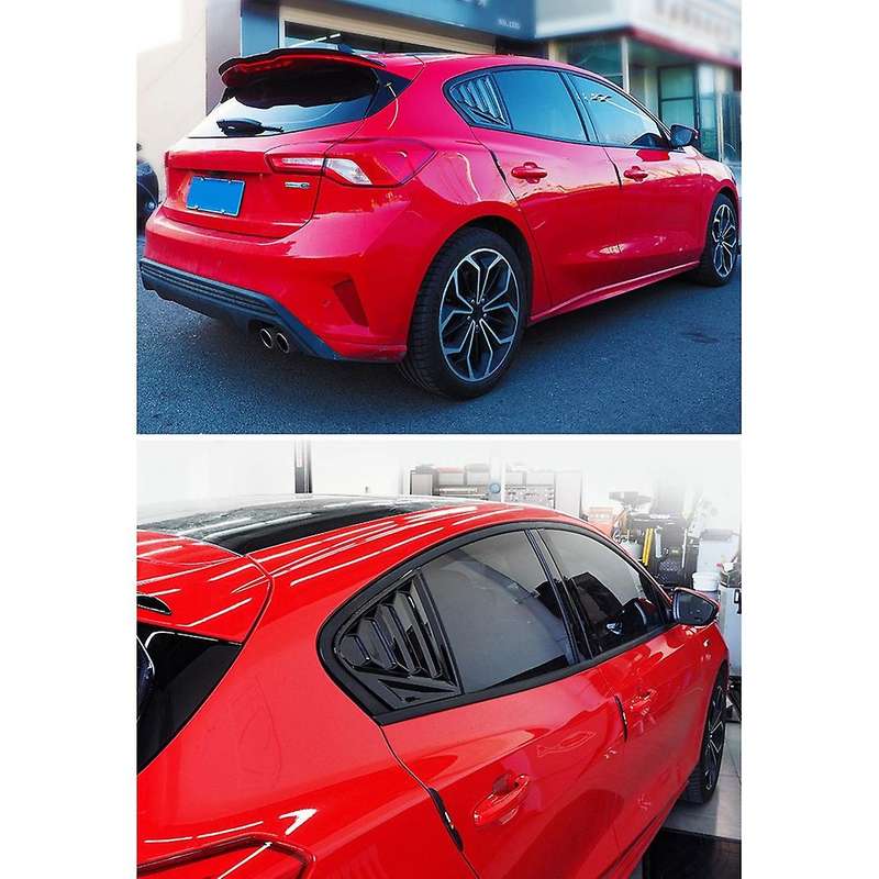 Rear Window Side Louvers Vent Cover Stickers, for Focus ST-LINE Hatchback 2019 2020 Window Blinds Tr