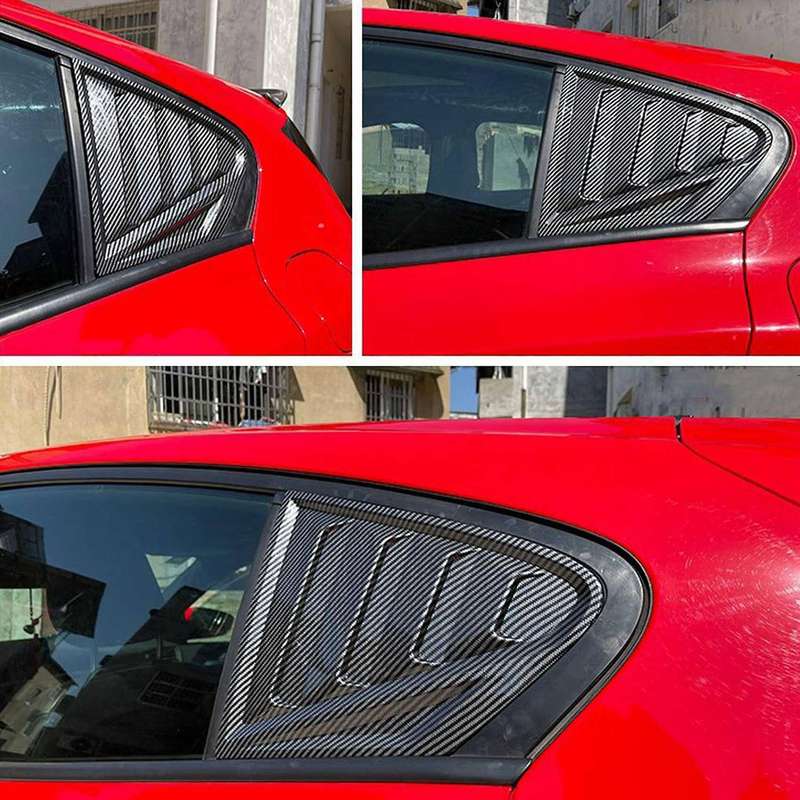 Rear Window Side Louvers Vent Cover Stickers, for Focus ST-LINE Hatchback 2019 2020 Window Blinds Tr