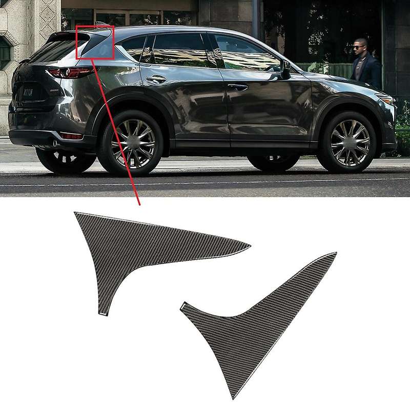 Rear Window Wing Side Triple-cornered Spoiler Cover Trim Carbon Fiber Interior Accessories for -5 20