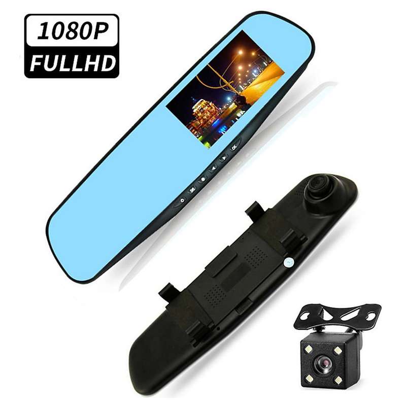 Rearview Mirror Car Recorder Car Monitoring Car Dvr Front and Rear Dual Recording Car Supplies